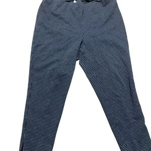 J. Jill Ponte Slim Leg Navy Check Straight Leg Pants